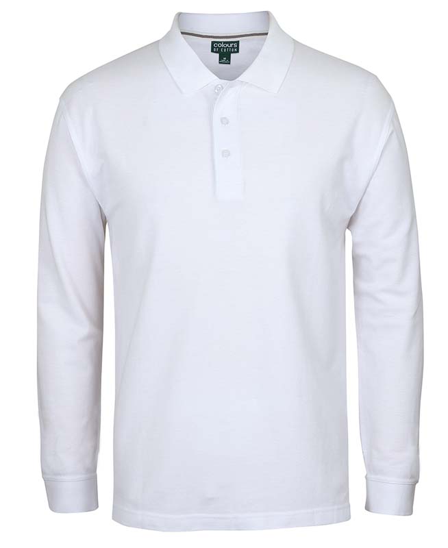 Cotton Pique Polo Long Sleeve